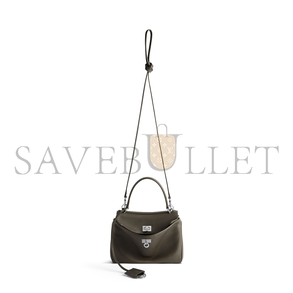 BALENCIAGA WOMEN'S RODEO MINI HANDBAG IN KHAKI 7954562AA4U3503 (22.8*9.9*8.3cm) BALENCIAGA WOMEN'S RODEO MINI HANDBAG IN KHAKI 7954562AA4U3503 (22.8*9.9*8.3cm)